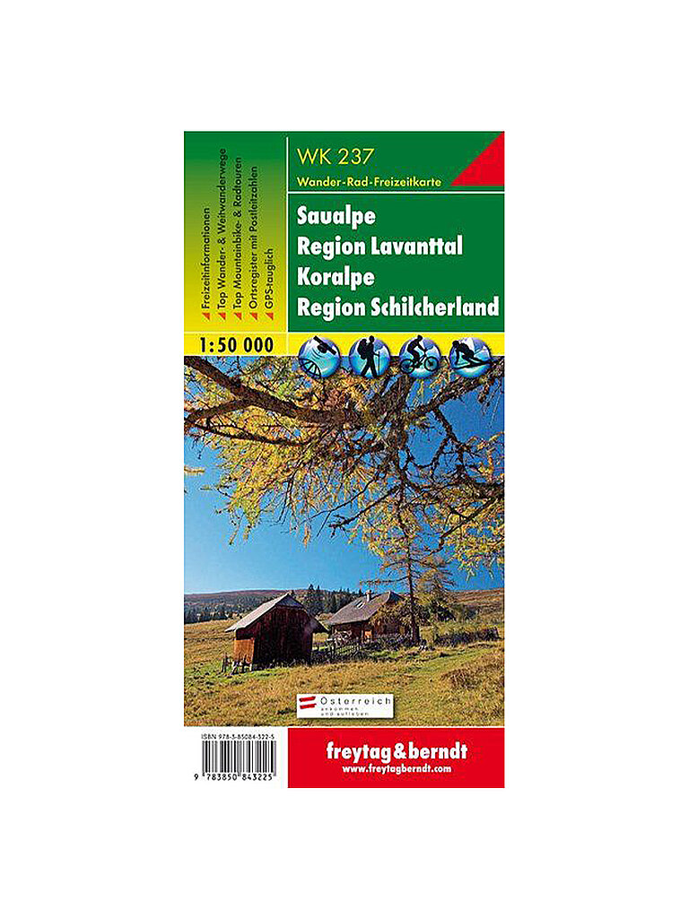 FREYTAG & BERNDT Wanderkarte WK 237 Saualpe-Region Lavanttal-Koralpe-Region Schilcherland, 1:50.000 keine Farbe
